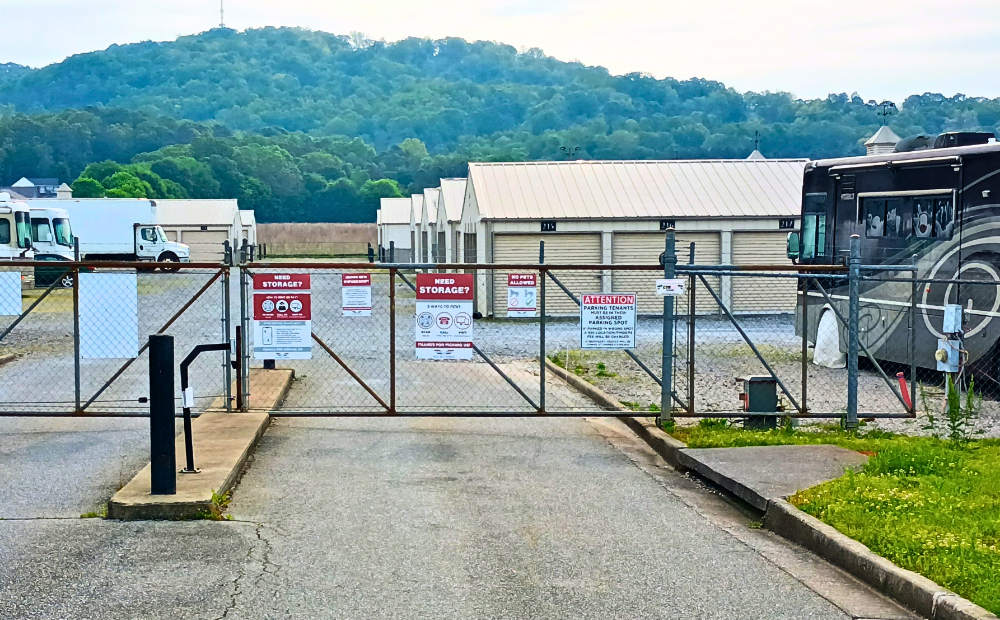 Fence entrance at Pilot Self Storage, 255 McCormick Road, Cartersville, GA